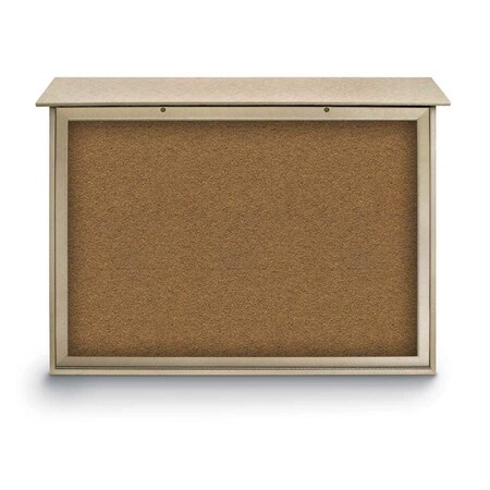 United Visual Products Outdoor Enclosed Combo Board, 48"x36", Black Frame/Blue & Dark Spruce UVCB4836ODB-BLUE-DRKSPR